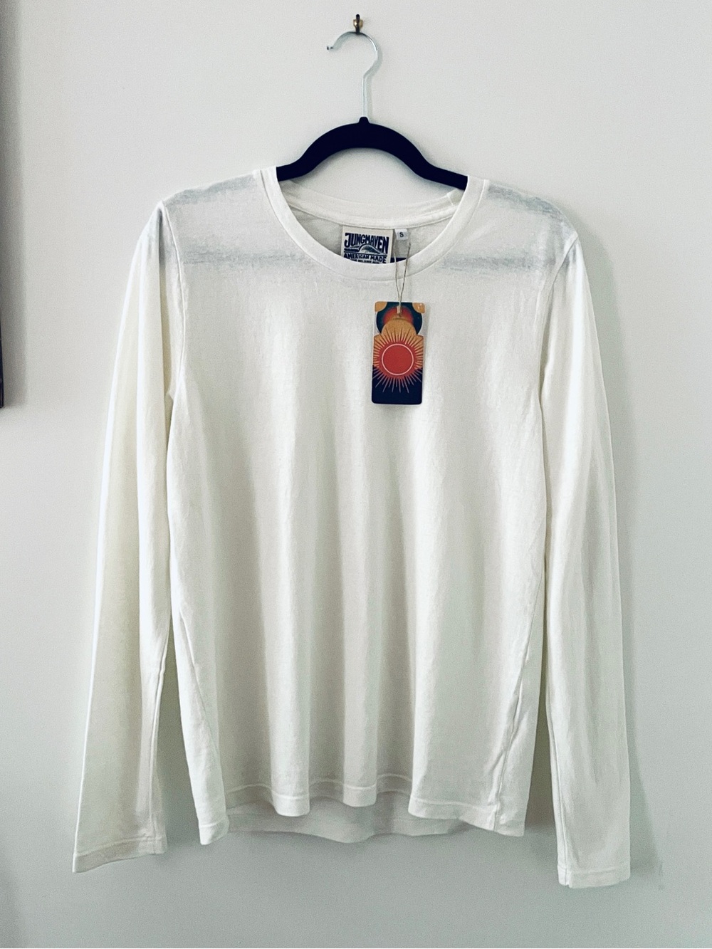 Jungmaven Encanto Long-Sleeve Crew Neck Shirt - Washed White / S